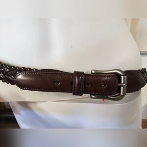 Coach Vintage Mahogany Braided Leather Dress Belt Size 38